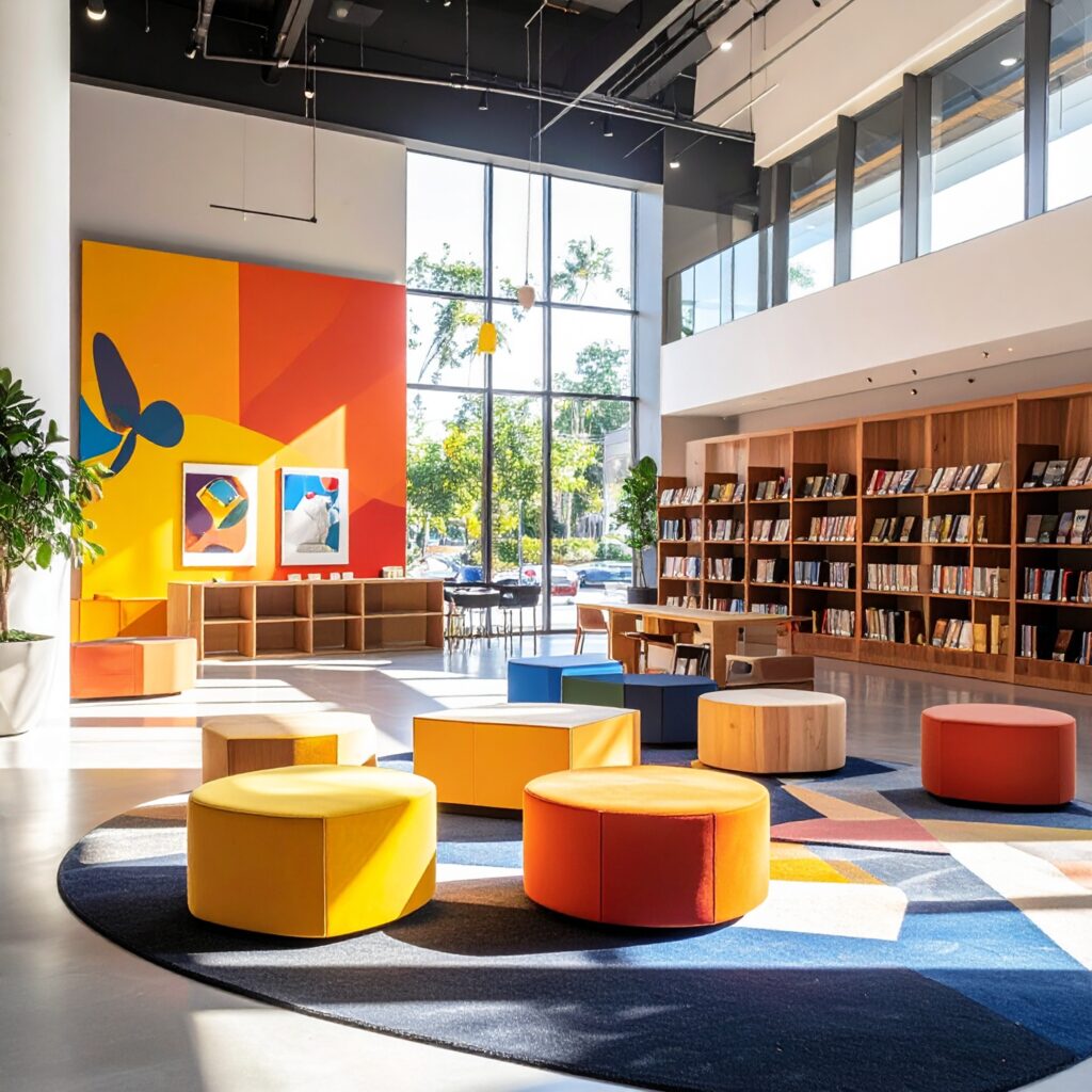 Eine bunte Begegnungszone in Coco Flanells Büro